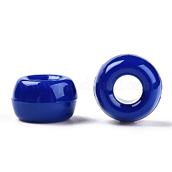 不透明なプラスチックビーズ  バレル  ミディアムブルー  9x6mm  穴：3.8mm  約1950個/500g&nbsp;KY-T025-01-F03