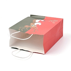 クリスマステーマクラフト紙袋  ハンドル付き  ギフトバッグやショッピングバッグ用  鹿の模様  35cm&nbsp;ABAG-H104-D06