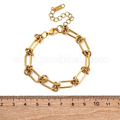 667 Stainless Steel(Grade 201 Equivalent) Paperclip Chain Bracelets for Women&nbsp;BJEW-P347-03G