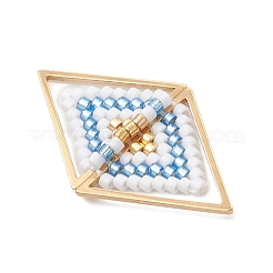 Glass Seed Beaded Connector Charms&nbsp;PALLOY-MZ01110-02