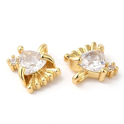 Rack Plating Brass Micro Pave Cubic Zirconia Pendants&nbsp;KK-R143-07G