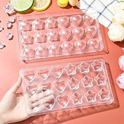 1 Set 2 Pcs PS Plastic Heart Shaped and Star Shaped Double Piece Chocolate Mold&nbsp;ST-CJ0007-97