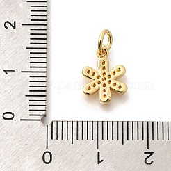 Brass Micro Pave Orange Cubic Zirconia Pendants&nbsp;KK-L225-016G
