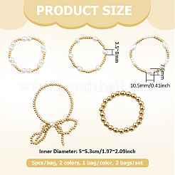 2 Bags 2 Colors Round Acrylic Bead Stretch Bracelets for Women&nbsp;BJEW-GO0001-08