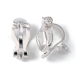 Brass Clip-on Earring Findings for Non-Pierced Ears&nbsp;X-EC109-S