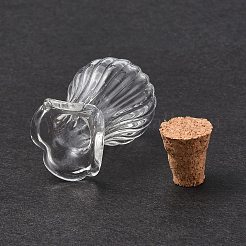 ミニチュアガラスびん  コルク栓付き  空の願いのボトル  ドールハウスアクセサリー用  ジュエリー作り  透明  23.5x16mm  内径：6.5mm&nbsp;GLAA-H020-01B