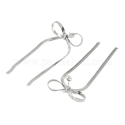 変色しない304ステンレススチールスタッドピアス  蝶結び  ステンレス鋼色  85x39mm&nbsp;EJEW-H007-03P