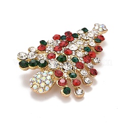 Colorful Christmas Tree Rhinestone Brooch&nbsp;JEWB-A004-10G