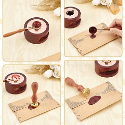 木製ハンドル付き真鍮ワックスシーリングスタンプ  DIYスクラップブッキング用  サンタクロース  25mm&nbsp;AJEW-WH0412-0068