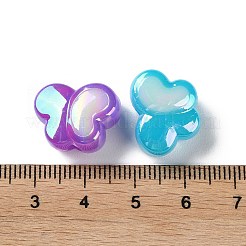 ABカラーメッキゼリースタイルアクリルビーズ  ツートン  蝶  ミックスカラー  13.5x17.5x9.5mm  穴：2.8mm  約335個/500g&nbsp;SACR-I005-12B