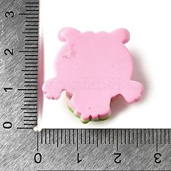 ピンクのかわいい不透明樹脂カボション  イチゴを持つ少女  25x25.5x8.5mm&nbsp;CRES-I040-01A