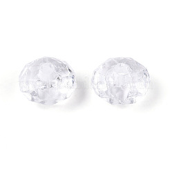 透明なアクリルビーズ  多面カット  ロンデル  透明  8~8.5x5.5mm  穴：1.8mm  約3120個/500g&nbsp;MACR-S296-56A