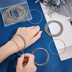 60Pcs Minimalist Steel Spring Chain Stretch Bracelets Set&nbsp;TWIR-UN0001-12P