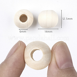 Unfinished Natural Wood European Beads&nbsp;WOOD-Q041-04D