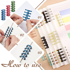 52Pcs 13 Colors Plastic 5-Hole Loose Binders Binding&nbsp;DIY-MA0006-76