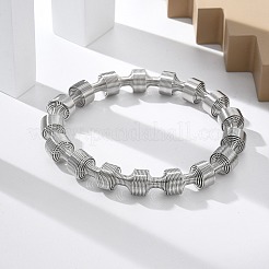 女性用304ステンレススチールストレッチバングル  ステンレス鋼色  3/8インチ（0.9cm）  内径：2-1/4インチ（5.6cm）&nbsp;BJEW-P315-02H-P