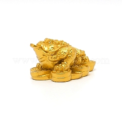 Resin Toad and Copper Coin Ornaments&nbsp;DJEW-WH0016-02
