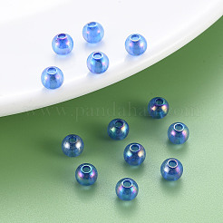 透明なアクリルビーズ  ABカラーメッキ  ラウンド  藤紫色  6x5mm  穴：1.8mm  約4400個/500g&nbsp;MACR-S370-B6mm-751
