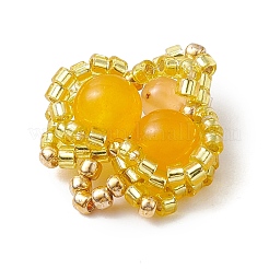 Glass Seed Beaded Heart Pendants&nbsp;PALLOY-MZ00466-01
