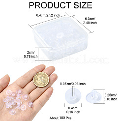 プラスチック製ピアスキャッチ  ピアスバックキャッチ  透明  6x10mm  穴：0.5mm  100個/箱&nbsp;KY-YW0001-02