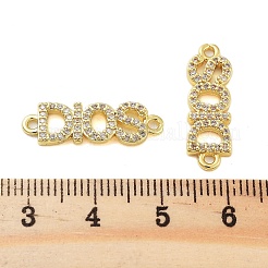 Rack Plating Brass Cubic Zirconia DIOS Links Connector Charms&nbsp;KK-S379-22G