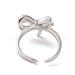 Brass Micro Pave Cubic Zirconia Open Cuff Ring&nbsp;RJEW-K256-58A-P