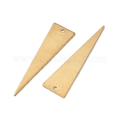 真鍮製ビッグサイズペンダントトップ  三角形のチャーム  18KGP本金メッキ  50x14x1mm  穴：1.6mm&nbsp;KK-D263-06G