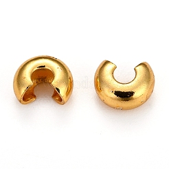 真鍮製つぶし玉カバーカシメ玉カバー  長持ちメッキ  ラウンド  18KGP本金メッキ  直径3mm&nbsp;X-KK-I681-13B