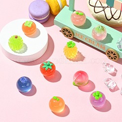 10個 10スタイル フルーツ透明樹脂カボション  電話ケース & イヤリング & キーチェーン アクセサリーの diy  混合図形  ミックスカラー  23~26x19.5~23.5x19.5~24.5mm  1個/スタイル&nbsp;RESI-CJ0004-83