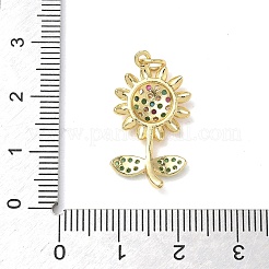 Brass Cubic Zirconia Pendants&nbsp;KK-L253-25G-03
