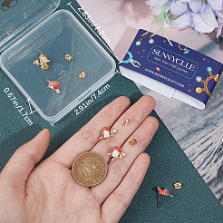 10Pcs Brass Micro Pave Clear Cubic Zirconia Stud Earring Findings&nbsp;KK-BBC0011-41