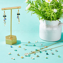 180 個 6 色の電気メッキガラスチャーム  金色の真鍮ループ付き  多面カット三角形  ミックスカラー  8x6x4.5mm  穴：1.8mm  30個/カラー&nbsp;FIND-AR0004-25