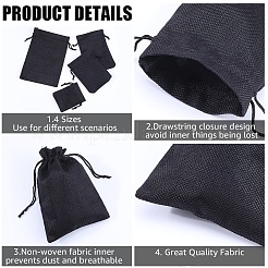 16Pcs 4 Styles Polyester Imitation Burlap Packing Pouches Drawstring Bags&nbsp;ABAG-BBC0001-01A