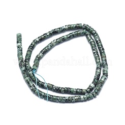 天然アフリカンターコイズ（ジャスパー）ビーズ連売り  フラットラウンド/ディスク  4x2mm  穴：0.7mm  約167個/連  15.35インチ（39cm）&nbsp;G-A177-01L-12