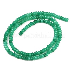 天然石ホワイトジェイドビーズ連売り  染め  ロンデル  シーグリーン  4x2mm  穴：0.7mm  約155個/連  14.96''（38センチメートル）&nbsp;G-L635-A02-4x2mm-06