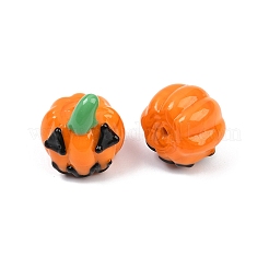 ハロウィーンの手作りランプワークビーズ  カボチャ  21x18.5x17mm  穴：1.8mm&nbsp;LAMP-Z016-01E