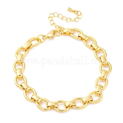 Brass Oval Link Chain Bracelets for Women Men&nbsp;BJEW-K273-06G