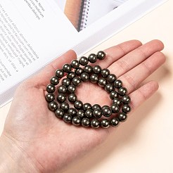 天然石パイライトビーズ連売り  ラウンド  8~9mm  穴：1mm  約48~50個/連  14.96~15.16インチ&nbsp;G-L031-8mm-01
