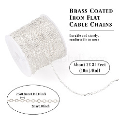 Brass Coated Iron Flat Cable Chains&nbsp;CH-TAC0007-02S