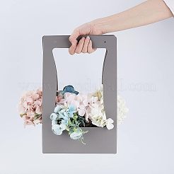 折り畳み式のインスピセート紙箱  ポータブルギフト包装ボックス  ベーカリーケーキカップケーキボックスコンテナ  長方形  グレー  22.2x11.9x35.4cm&nbsp;CON-NB0001-69C