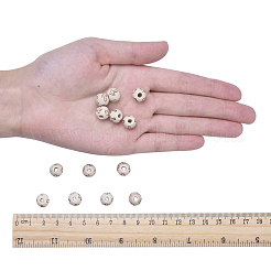 未完成の木製ビーズ  天然木製ルースビーズスペーサービーズ  無鉛の  ラウンド  ベージュ  10x8mm  穴：2mm&nbsp;X-WOOD-S656-LF