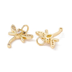 Brass Micro Pave Clear & Black Cubic Zirconia Charms&nbsp;KK-G415-36G