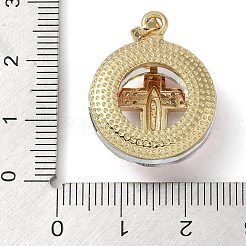 Brass Micro Pave Cubic Zirconia with Glass Pendents&nbsp;KK-Q815-01G-06