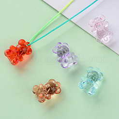 透明なアクリルパーツ  多面カット  クマ  ミックスカラー  19.5x13.5x10.5mm  穴：1.5mm  約400個/500g&nbsp;TACR-S151-001
