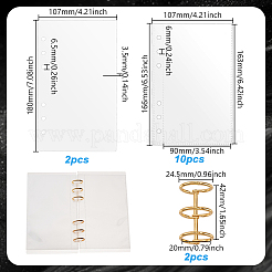 DIYフォトアルバムセット  PPバインダー名刺スリーブ10個付き  2リング式アイアンバインダーヒンジリング3個とアクリル製ノートインデックス仕切りシート42x24.5枚。  ミックスカラー  20mm  内径：[1]mm&nbsp;FIND-GA0008-43