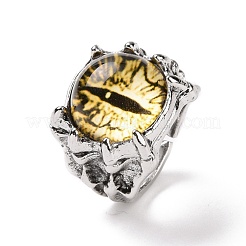 Dragon Eye Glass Wide Band Rings for Men&nbsp;RJEW-E017-01AS-04