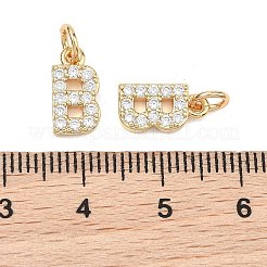 シェグレース 真鍮 マイクロパヴェ クリアキュービックジルコニア ペンダント  ニッケルフリー  18KGP本金メッキ  文字bのチャーム  12x6x2.5mm  丸カン：5x1ミリ  内径：3mm&nbsp;XGRQ29352-394G-B