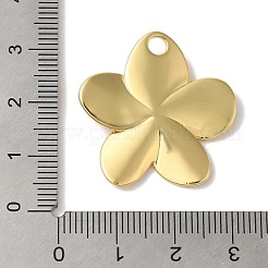 ラックメッキ真鍮チャーム  カドミウムフリー＆鉛フリー  長持ちメッキ  花  18KGP本金メッキ  28x28x3mm  穴：3mm&nbsp;X-KK-A229-12G