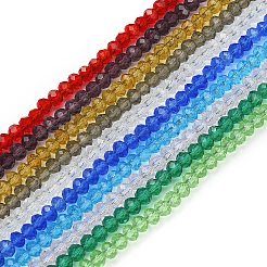 DIY イヤリング ブレスレット メイキング キット  ガラスロンデルビーズを含む  真鍮のピアスフック  伸縮性のある糸  ミックスカラー  1240~1280個/セット&nbsp;DIY-YW0006-83