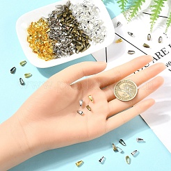 鉄製スナップオンベイル200個  ゴールドカラー  8.5x3.5x4mm  穴：2.5x7.5mm&nbsp;IFIN-YW0003-74G